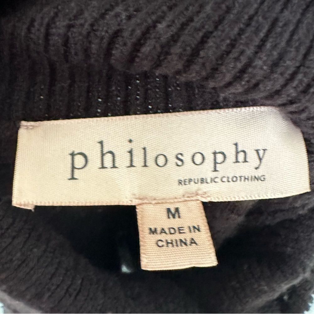 Philosophy Knitted Black Turtleneck Sweater Knit Top size Medium - Picture 4 of 5
